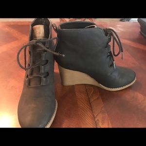 Nautica Lace Up Wedge Boot Heels